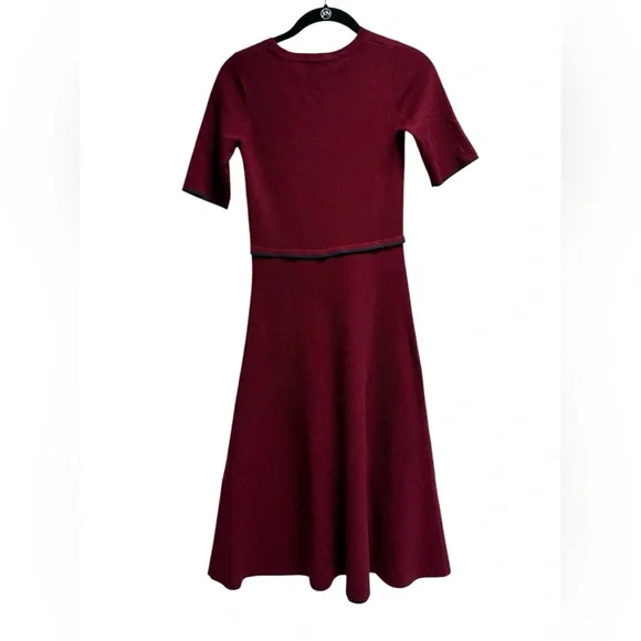 HOBBS LONDON Women’s Burgandy Three Quarter Sleeve Louise Dress - Size 2 - Picture 3 of 8